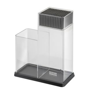 COLORI® Porta-utensilios y Bloque cuchillos gris/transparente
