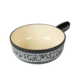 Caquelon induction fonte noir Fête Nationale Suisse Ø 20 cm