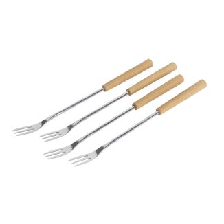 Fourchettes fondue au fromage en bois de hêtre 4 pièces