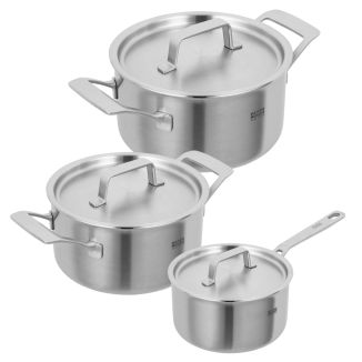 CULINARY FIVEPLY SET · Saucepan  1.7 L + Pots 3.4 L + 6.4 L